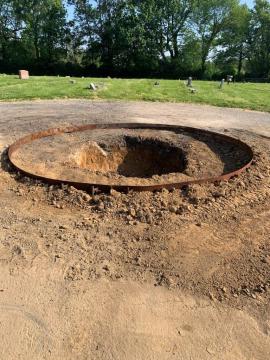 Hole dug for foundation